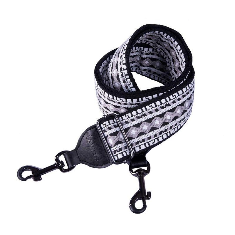 Rayzm Embroidery Banjo Strap, Jacquard Woven Cotton Strap for Banjo, Metal Clip-on Hooks, 5cm Wide, Length Adjustable - Image 2